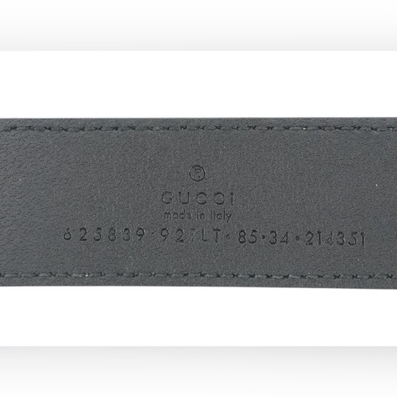 Gucci Black and Cream Belt with Gold GG Buckle - Picture 5 of 8